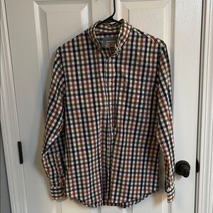 Dockers Orange and Green Casual Button Down Shirt